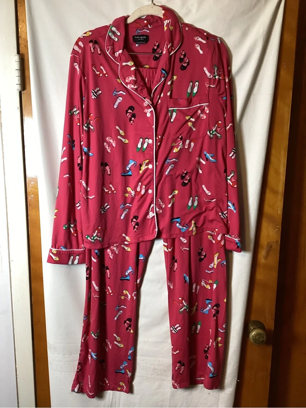 Kate Spade pajama set SZ M cozy ,comfy,lounging around novelty print